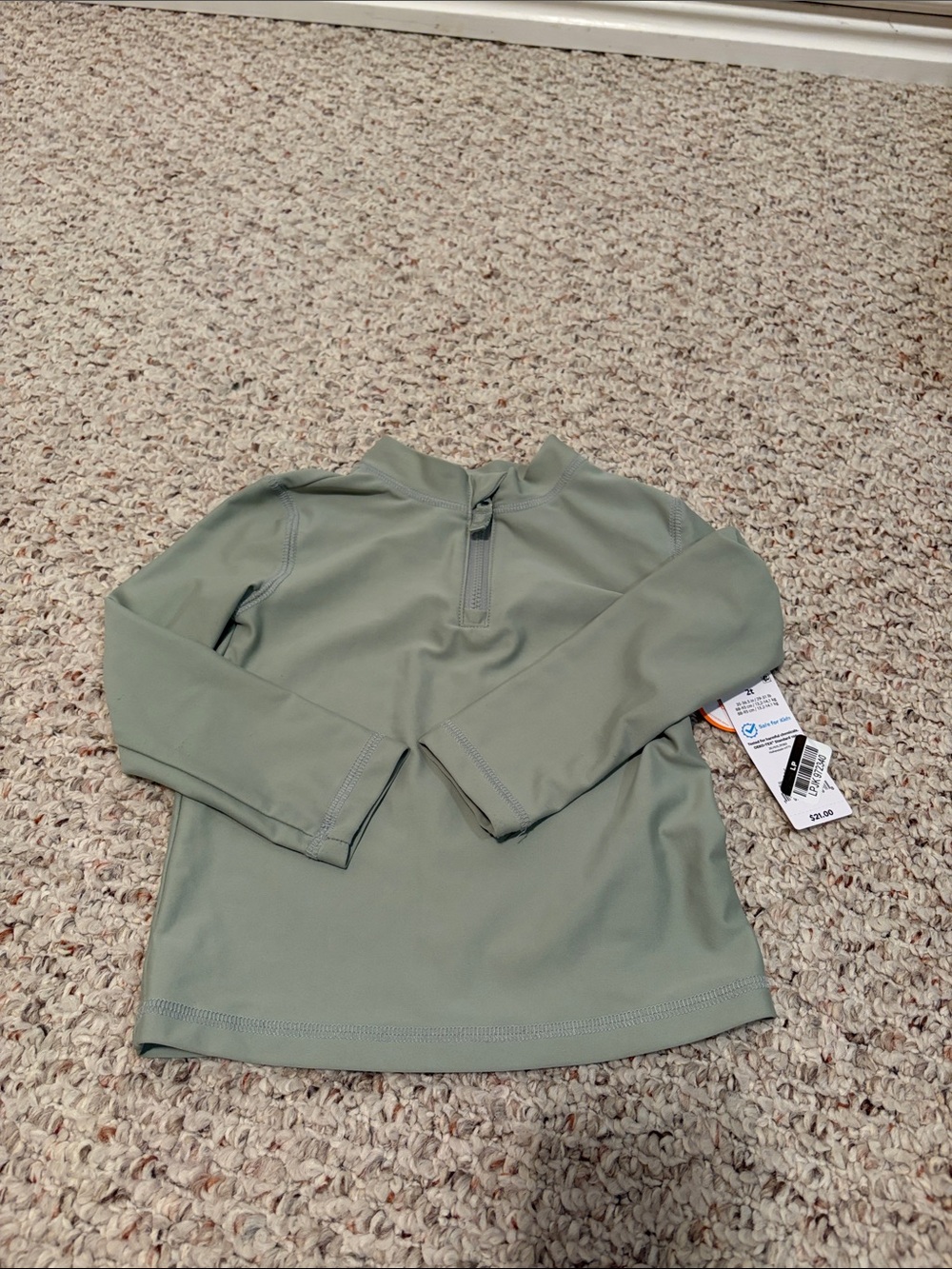 Carter's Kids Sage Green Long Sleeve Swim Rashguard